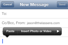 Quickly insert a photo or video to an email message on your iPad or iPhone